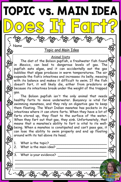 6th Grade Main Idea Worksheets