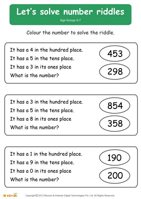6th Grade Math Riddles Worksheets