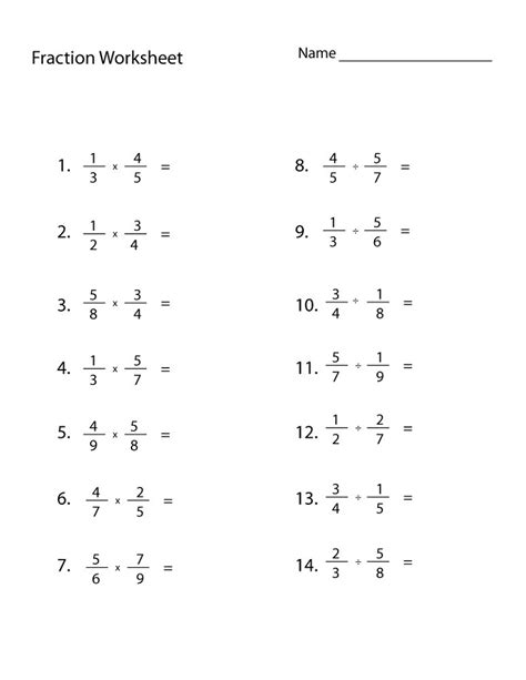 6Th Grade Math Worksheets With Fractions