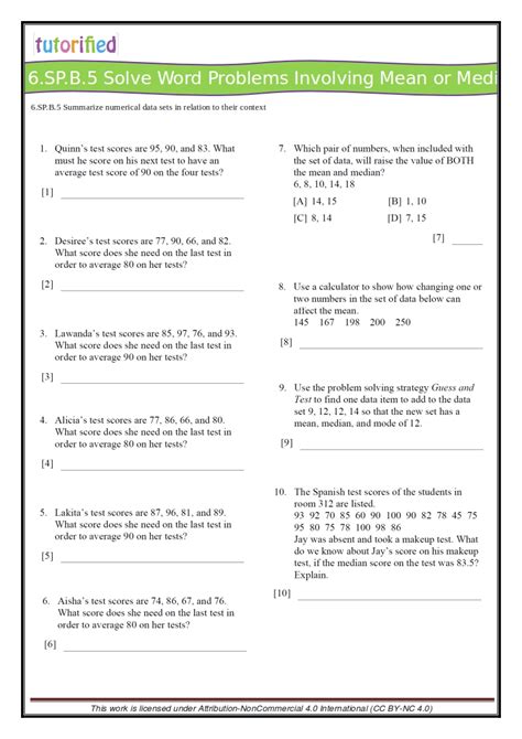 6Th Grade Problem Solving Math Worksheets