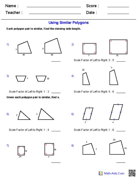 7 2 Practice Similar Polygons Worksheet Answers