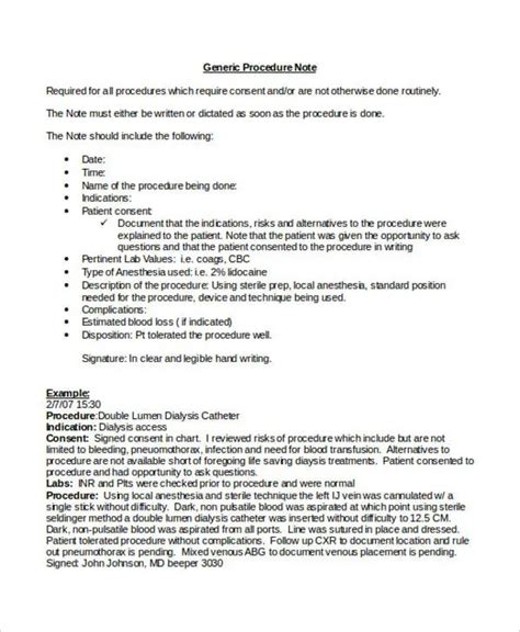 7+ Procedure Note Templates - Free Sample, Example Format Download