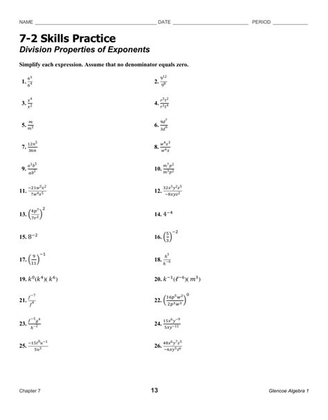 Master the Power of Exponents: Unlocking the Secrets of 7 2 Practice Division Properties
