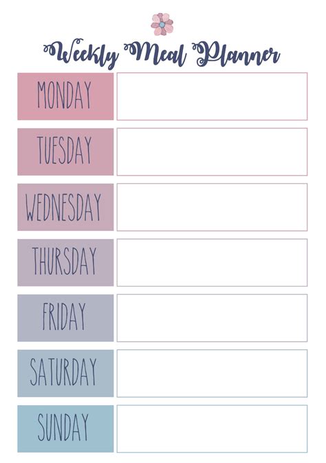 7 Best Blank Weekly Menu Templates Printables - printablee.com