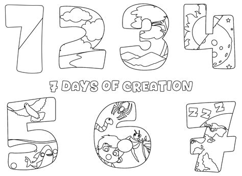 7 Days Of Creation Coloring Pages Pdf