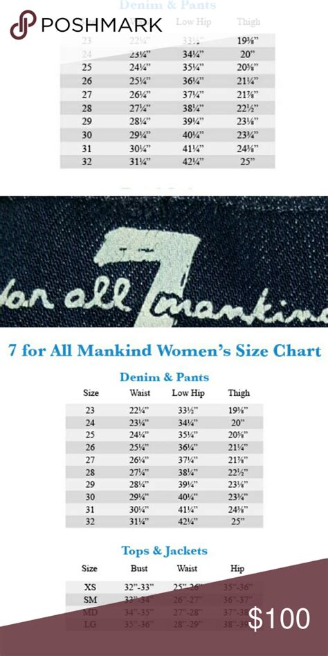 7 Mankind Jeans Size Chart