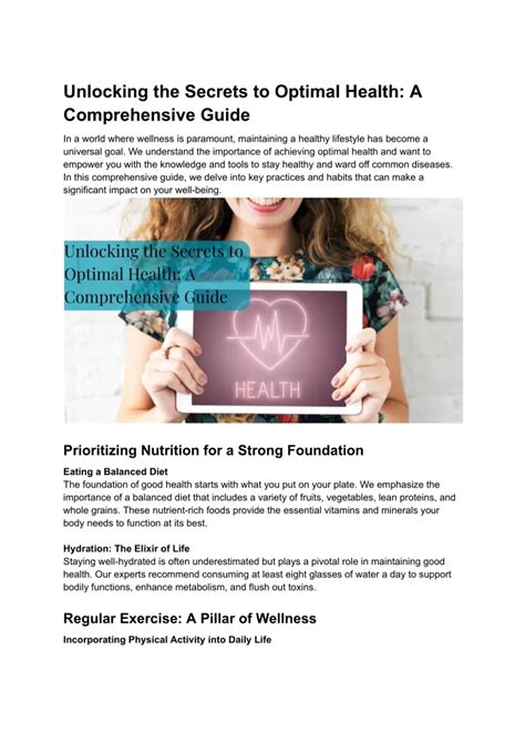 7 Secrets to Unlocking Optimal Wellness with Comprehensive Health Programs  
