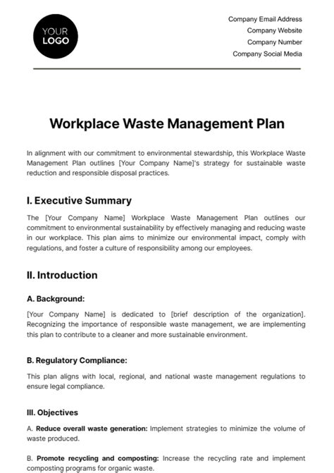 7 Waste Management Plan Template - SampleTemplatess - SampleTemplatess