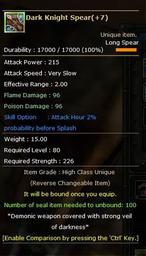 Lets See 7 Dark Knight Spear Updated