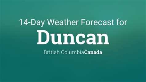 7 day weather forecast duncan bc