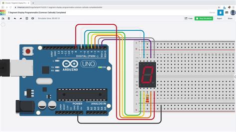 7 segment display arduino code tinkercad