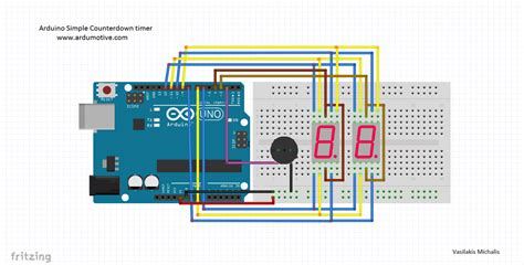 7 segment display arduino countdown code