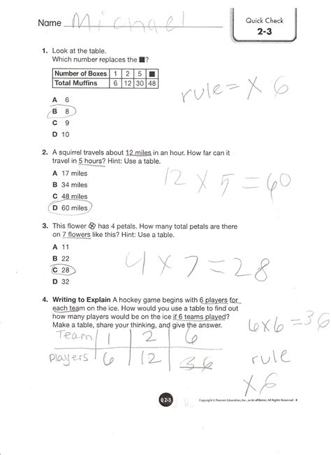 7-3 Math Worksheet Envision