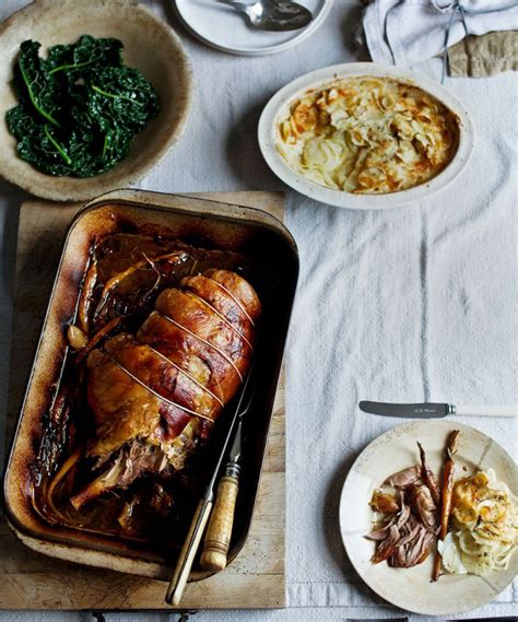 7-hour beer roast lamb with parsnip gratin