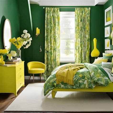7. Bring yellow and green to the bedroom