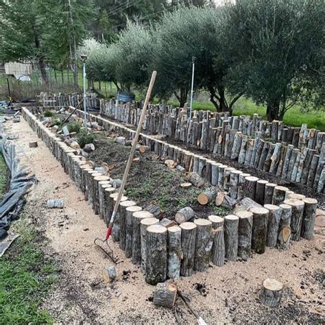 7. Build a rustic tree from bare logs