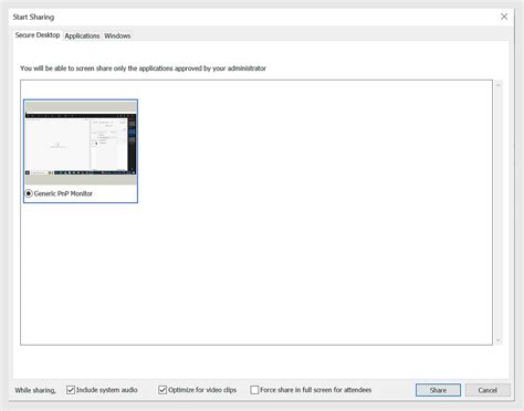 7. Customize the Share Screen