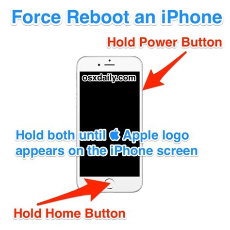 7. Force restart the iOS device