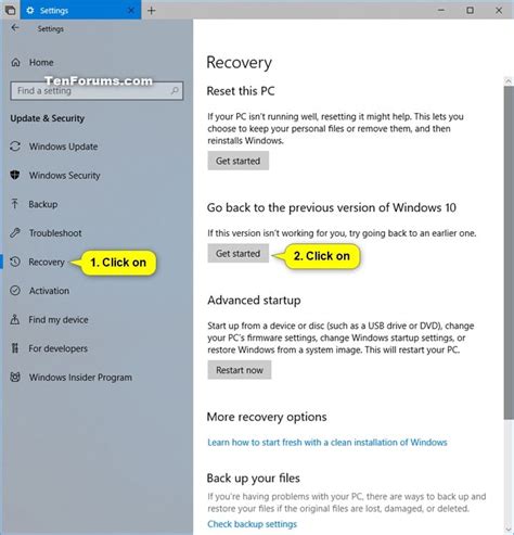 7. Go Back to the Previous OS Version