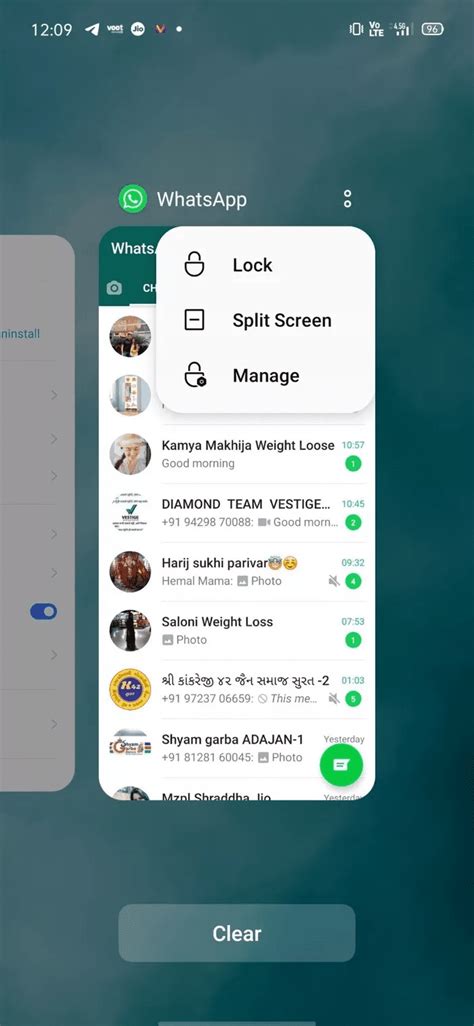 7. Lock WhatsApp from the Multitasking Menu (Android)