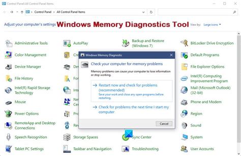 7. Run Windows Memory Diagnostic Tool