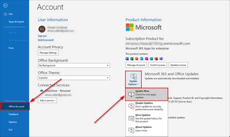 7. Update Outlook App