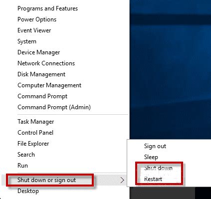 7. Windows Key + X, then U