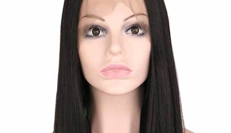 QQXCAIW Long Straight Handmade Glueless Lace Front Wig For