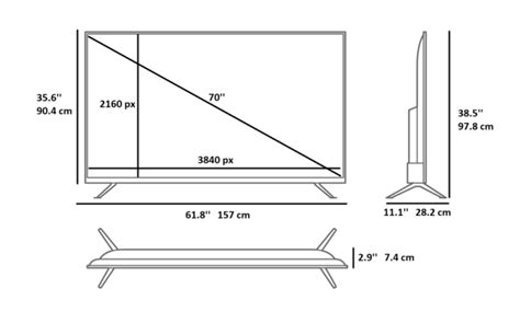 70 Inch Smart Tv Dimensions