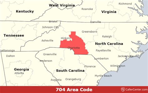 704 Area Code Time Zone Map