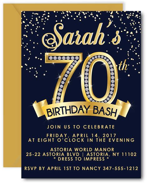 70Th Birthday Invitation Templates