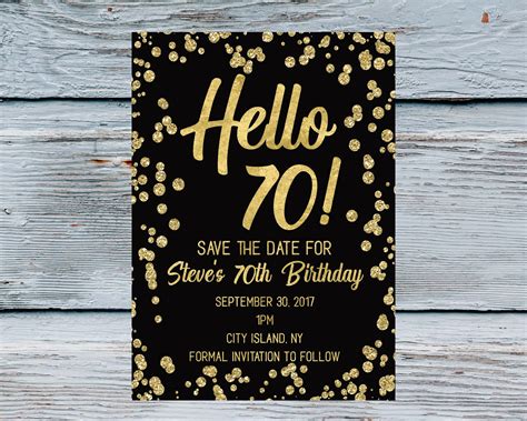 70th Birthday Invitation Templates
