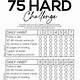 75 Hard Challenge Printable Calendar