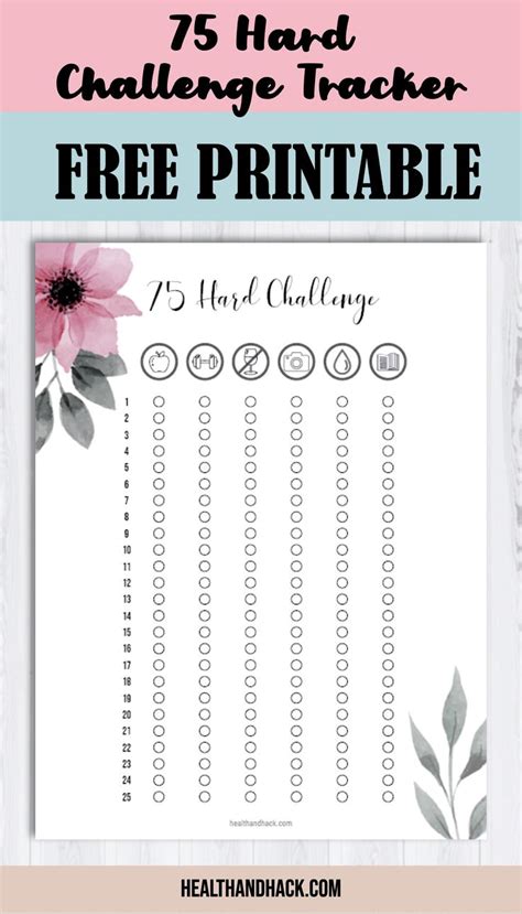 75 Hard Tracker Printable