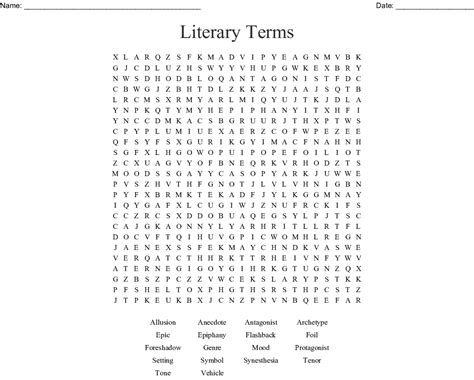 75 common literary terms word search answers