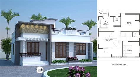 750 Square Feet 2BHK Single Floor Beautiful House and Plan Home Pictures