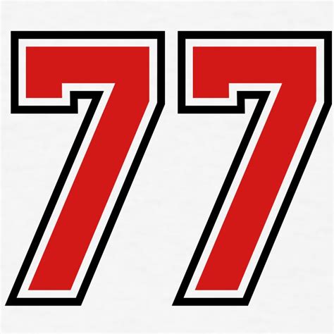 Number 77 Football Sticker