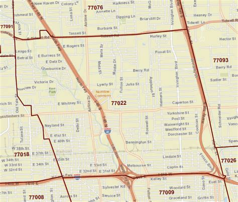 77022 Zip Code Map