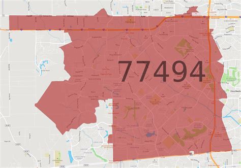 Political Map of ZIP Code 77494