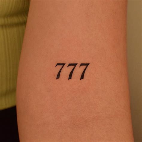 777 tattoo on etherealeyesore in 2021 Discreet tattoos