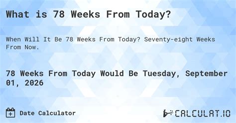 78 weeks ago from today