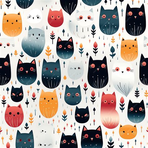 Download 791+ Unique Cat Pattern Design Bundle Background Easy Edite