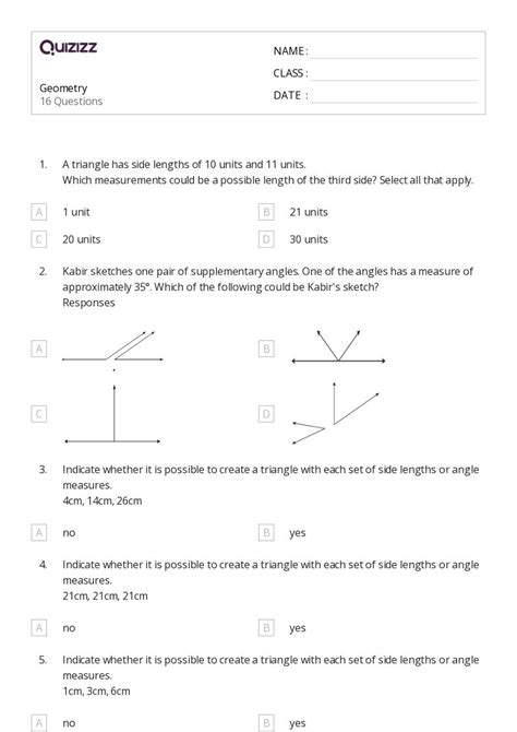Transform Your 7th Grade Math Skills: Unlock the Power of Geometry Worksheets!