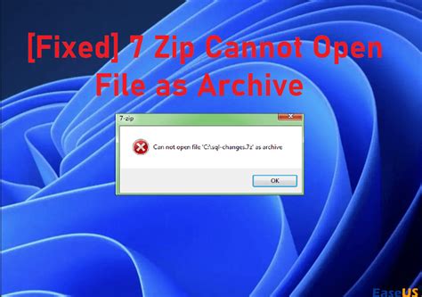 7z cannot find archive