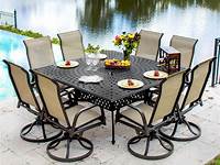 Nico square wood top patio dining table for 8 people Ogni
