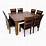 Extending Dining Table Large 8 Seater Solid Walnut Dark Wood Rectangle