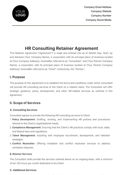 8+ FREE HR Contract Templates - Sample Word, Google Docs Example Format