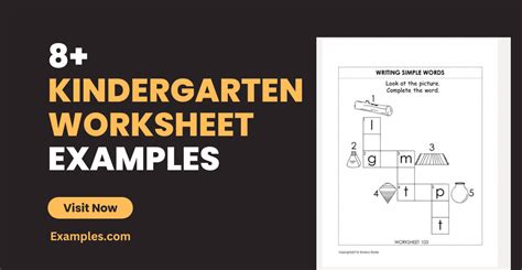 8+ Kindergarten Worksheet Examples - PDF | Examples