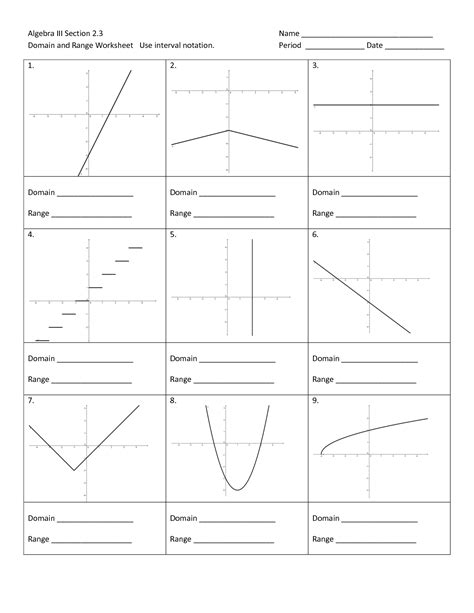 8 Best Images of Domain Range Graph Worksheet - Domain Range Graph