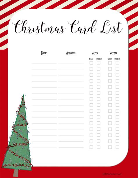8 Christmas Card List Template - SampleTemplatess - SampleTemplatess